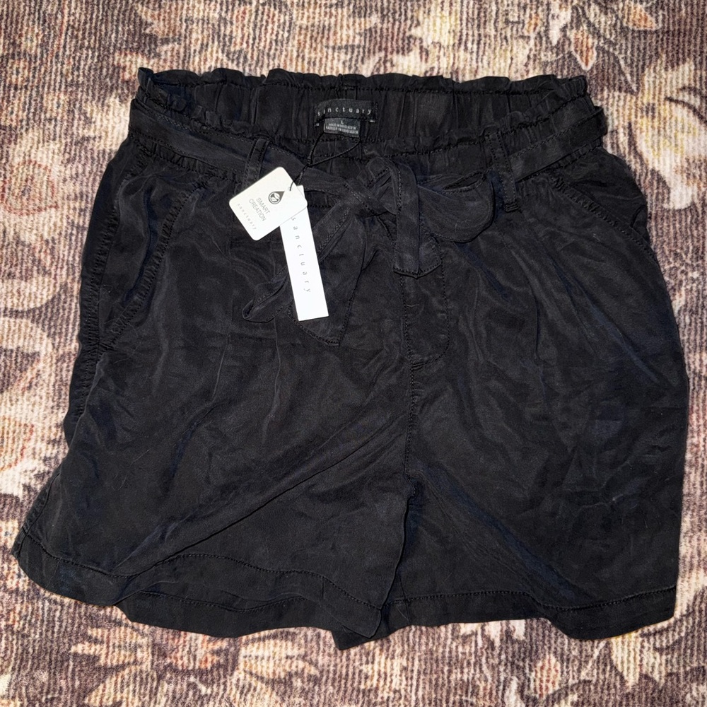Sanctuary Black Paperbag Tie-Waist Women's Shorts